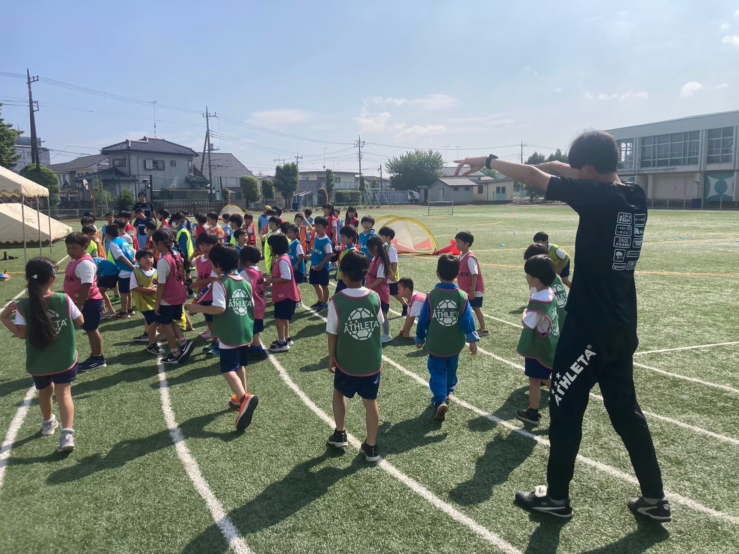境町サッカー教室の様子